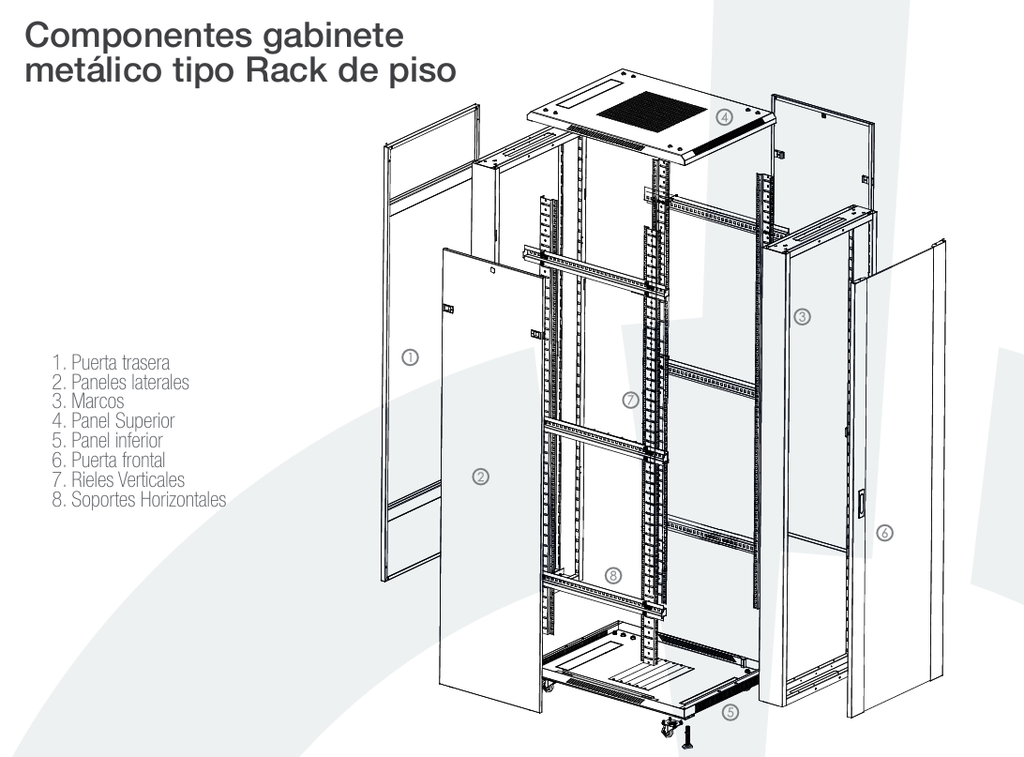 Gabinete de piso POWEST 40U 80x100x40U