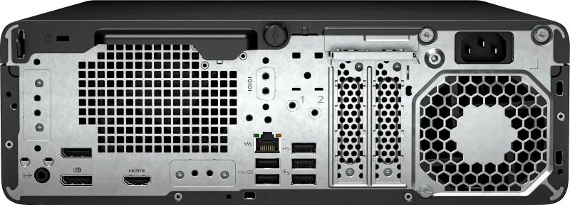 HP_ProDesk_4_SFF_G1i_Desktop_AI_PC_DT_JetBlack_ODD_Horizontal_Catalog_VisID_GreyBG_Dual_Display_Port_Rear_M2975725_3913972.webp