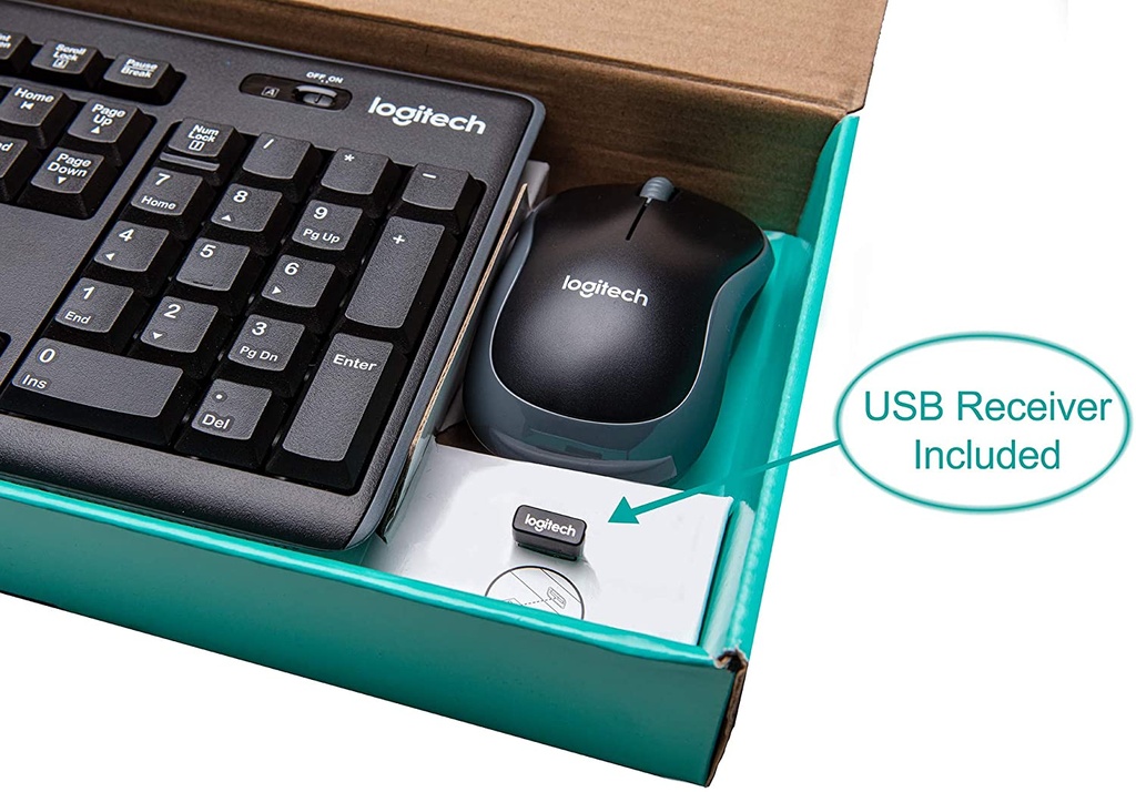 TECLADO-MOUSE COMBO LOGITECH MK270 Negro  WIRELESS USB PLUG AND PLAY