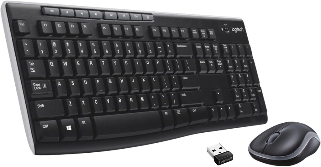 TECLADO-MOUSE COMBO LOGITECH MK270 Negro  WIRELESS USB PLUG AND PLAY