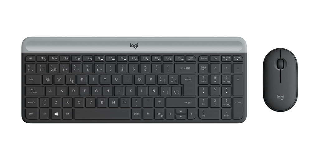 TECLADO-MOUSE COMBO LOGITECH MK470 SLIM  WIRELESS USB PLUG AND PLAY