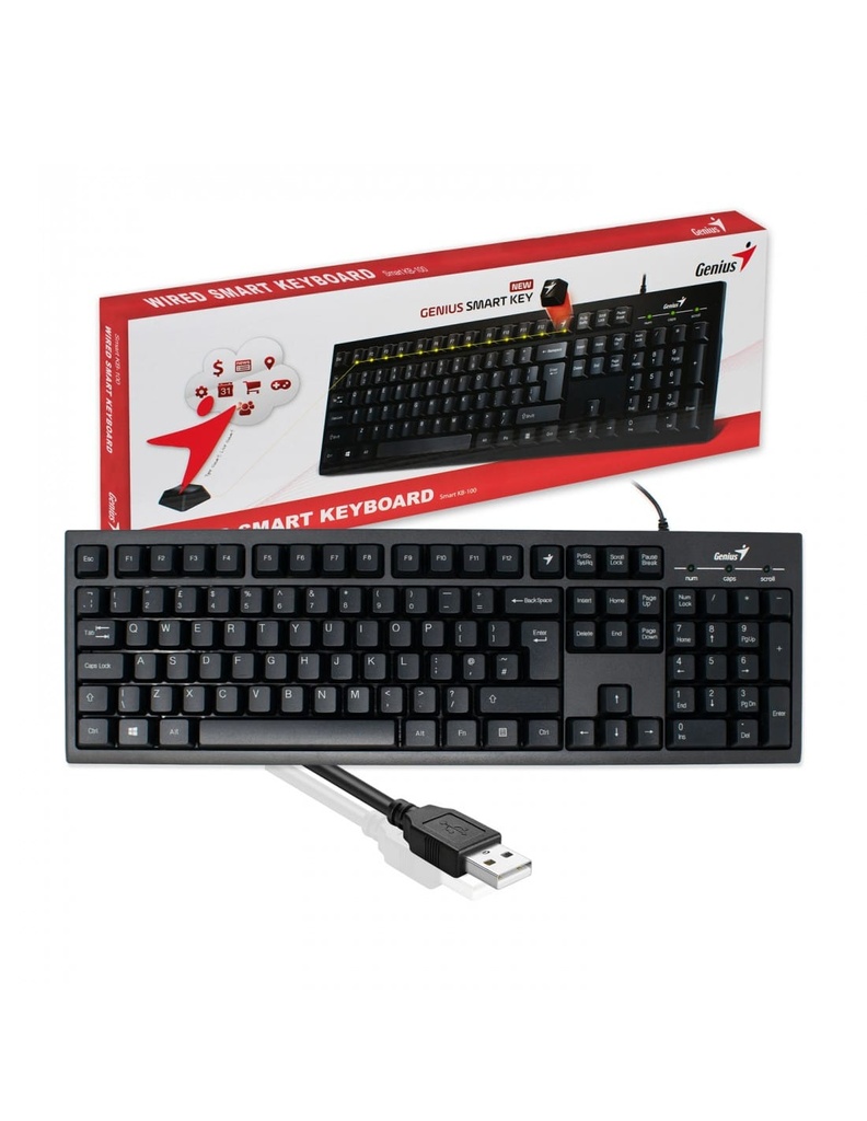 COMBO TECLADO Y MOUSE GENIUS SLIMSTAR C126 USB NEGRO / SMART KEY / MOUSE DX-125