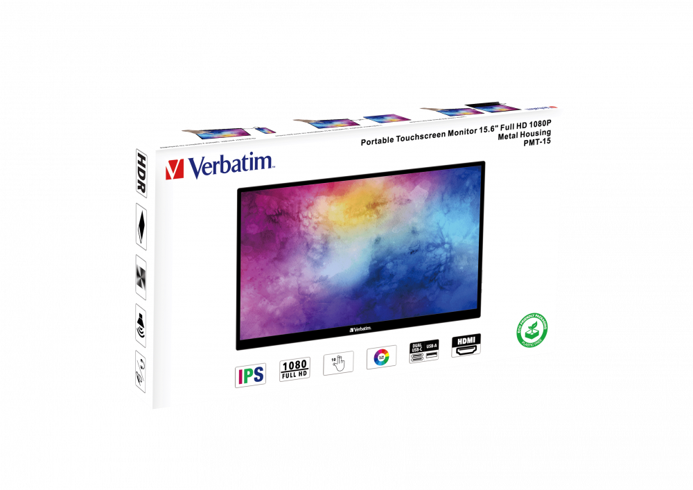 Pantalla Táctil Portatil Verbatim PMT-15 M15 15.6" FHD TACTIL
