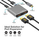 HUB ARGOM 3 puertos USB-C a HDMI/USB 3.0 y USB-C