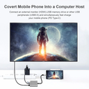 HUB ARGOM Oneaxess USB-C a HDMI, USB 3.0 y USB-C PD