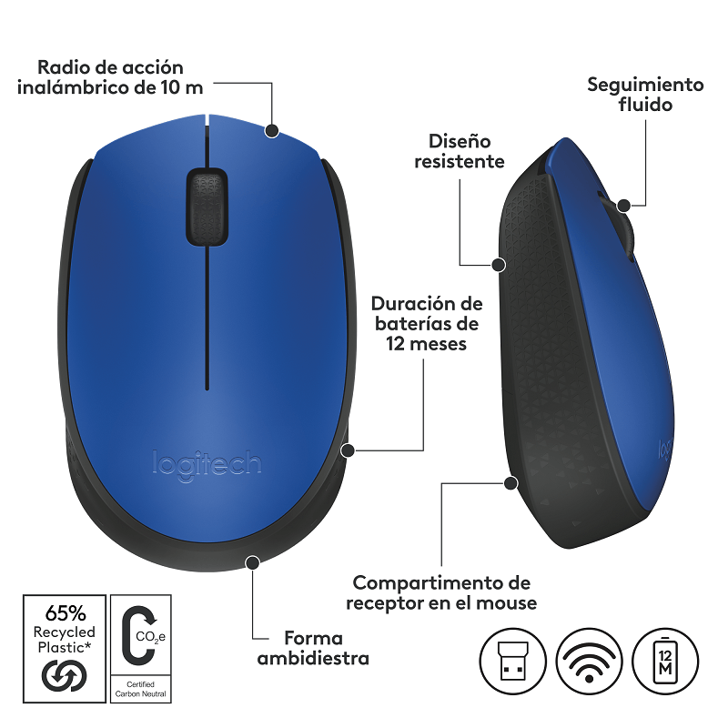 Mouse LOGITECH M170 inalámbrico