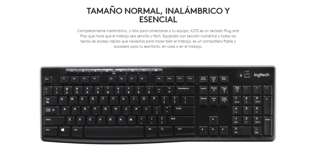 Teclado LOGITECH K270 Inalámbrico