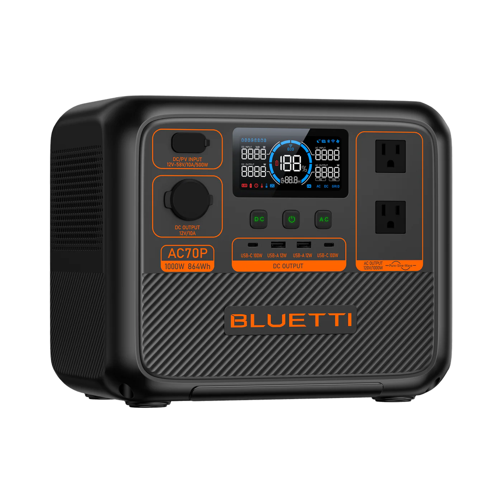 Batería portátil BLUETTI 1000w 864Wh, Potencia de elevación 2000W.