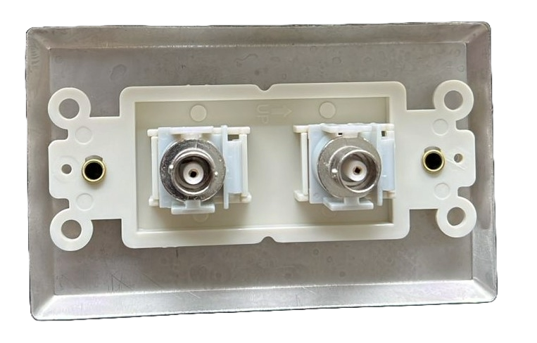 Placa de pared para conector BNC 2 Puertos