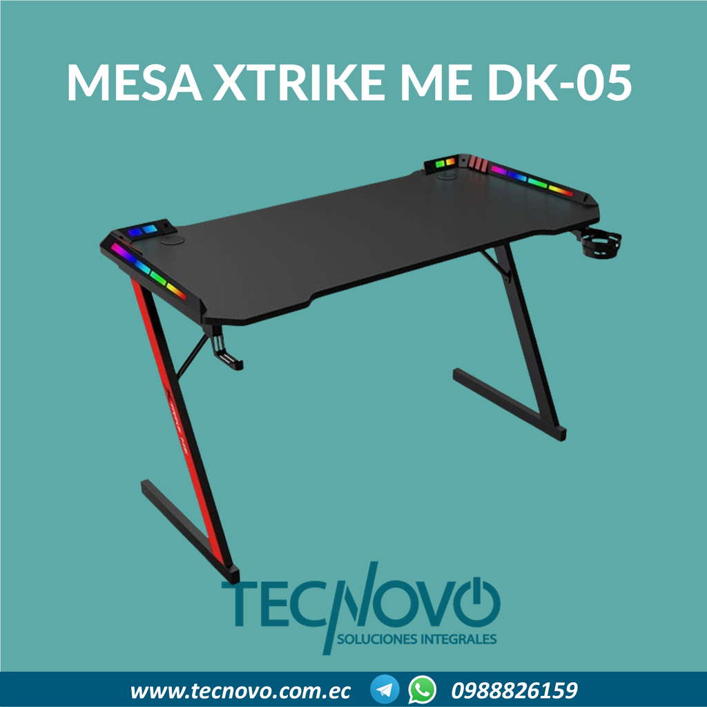 Mesa Gaming MARVO XTRIKE ME DK-05 RGB SOPORTE HEADSET Y VASO