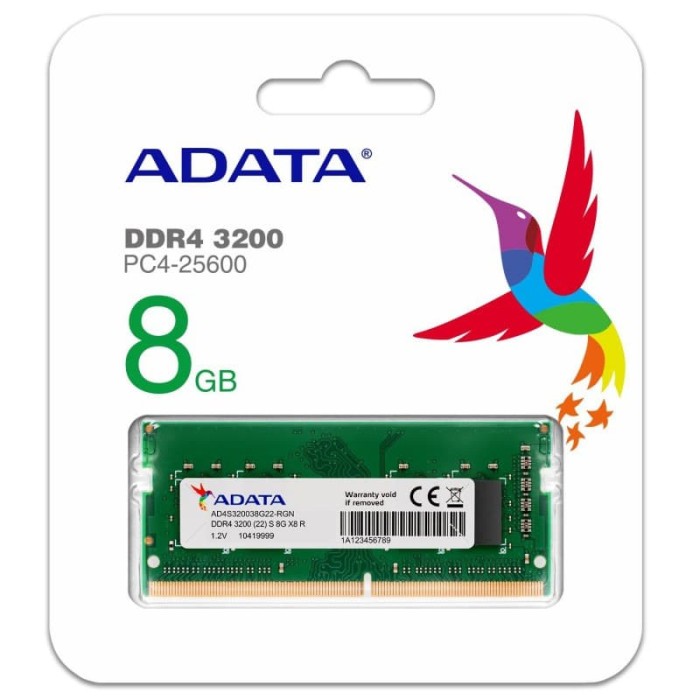 Memoria RAM ADATA DDR4 8GB 3200MHZ SODIMM Laptop
