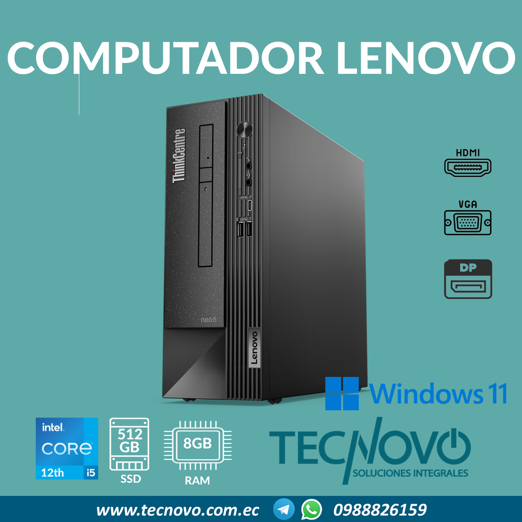 _Computador Lenovo ThinkCentre Neo 50s G4 I5-12400 8GB 512GB-SSD