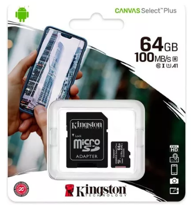 Memoria MicroSD KINGSTON 64GB Canvas Select Plus Gen 3