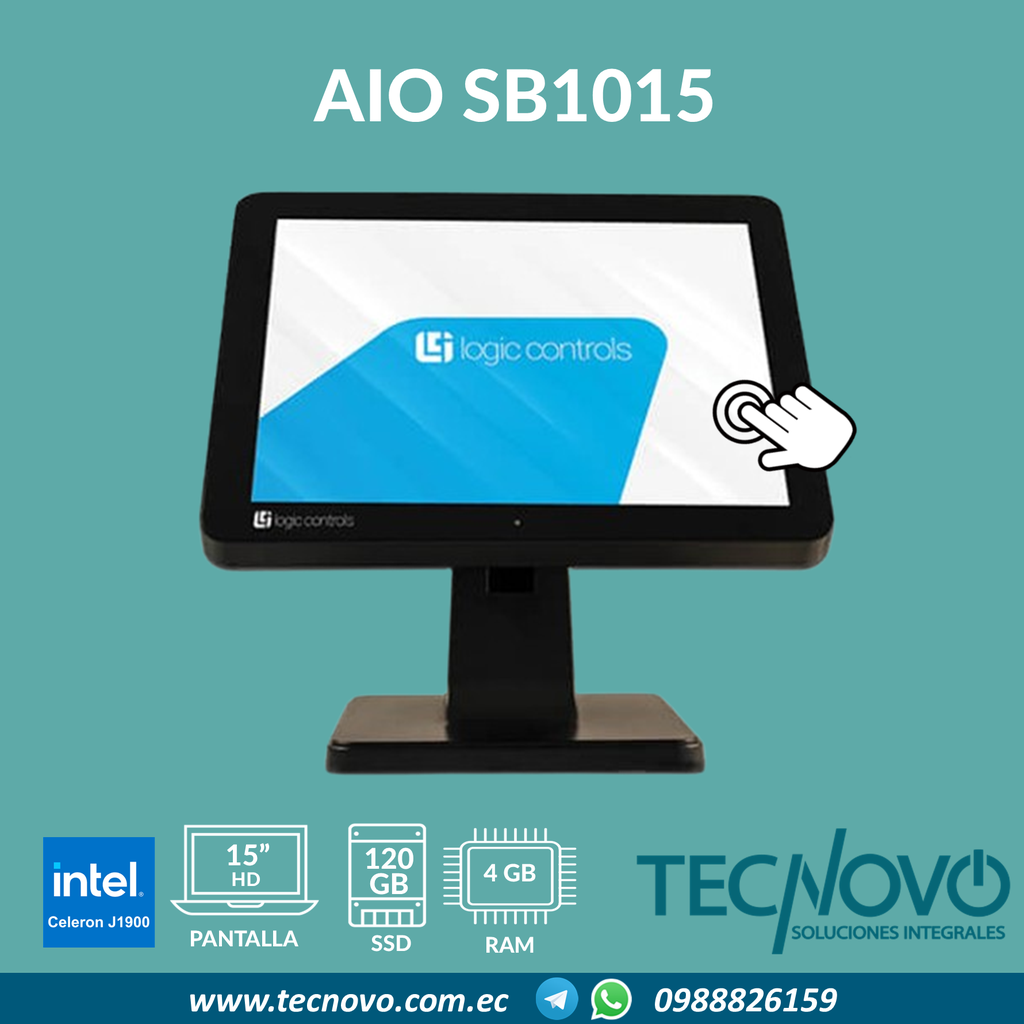 Computador Punto De Venta POS Logic Controls SB1015 Intel Quad Core 4GB 120GB 15" TACTIL