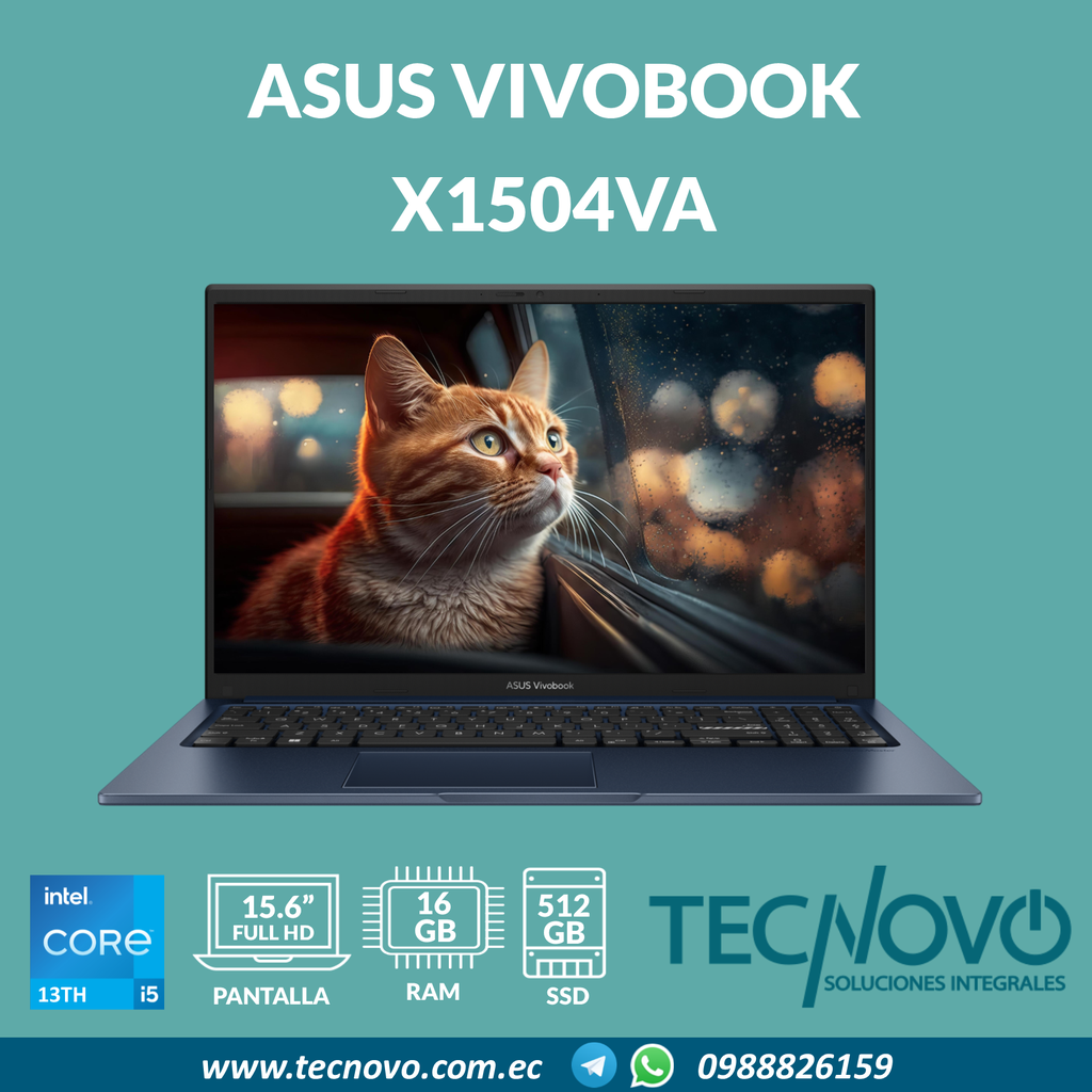 Laptop ASUS VivoBook X1504VA I5-1335U 16GB 512GB SSD 15.6" FHD Color azul