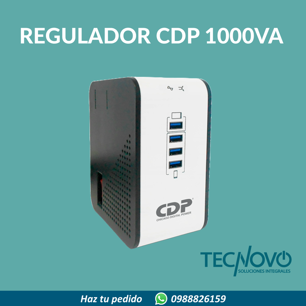 Regulador CDP R2CU-AVR1008 1000VA 500W 8 tomas