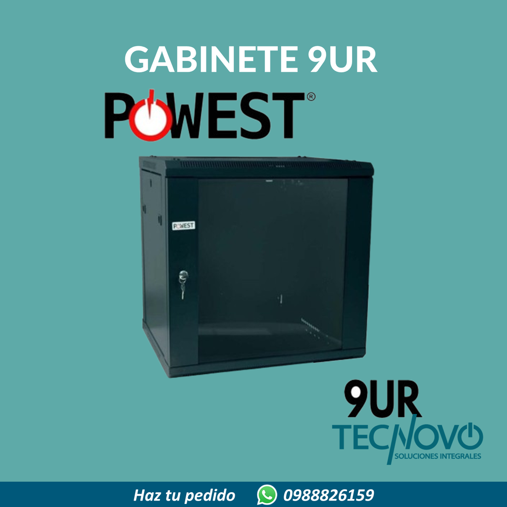 Gabinete Rack POWEST PARED 9ur 
Medidas 60 x 50