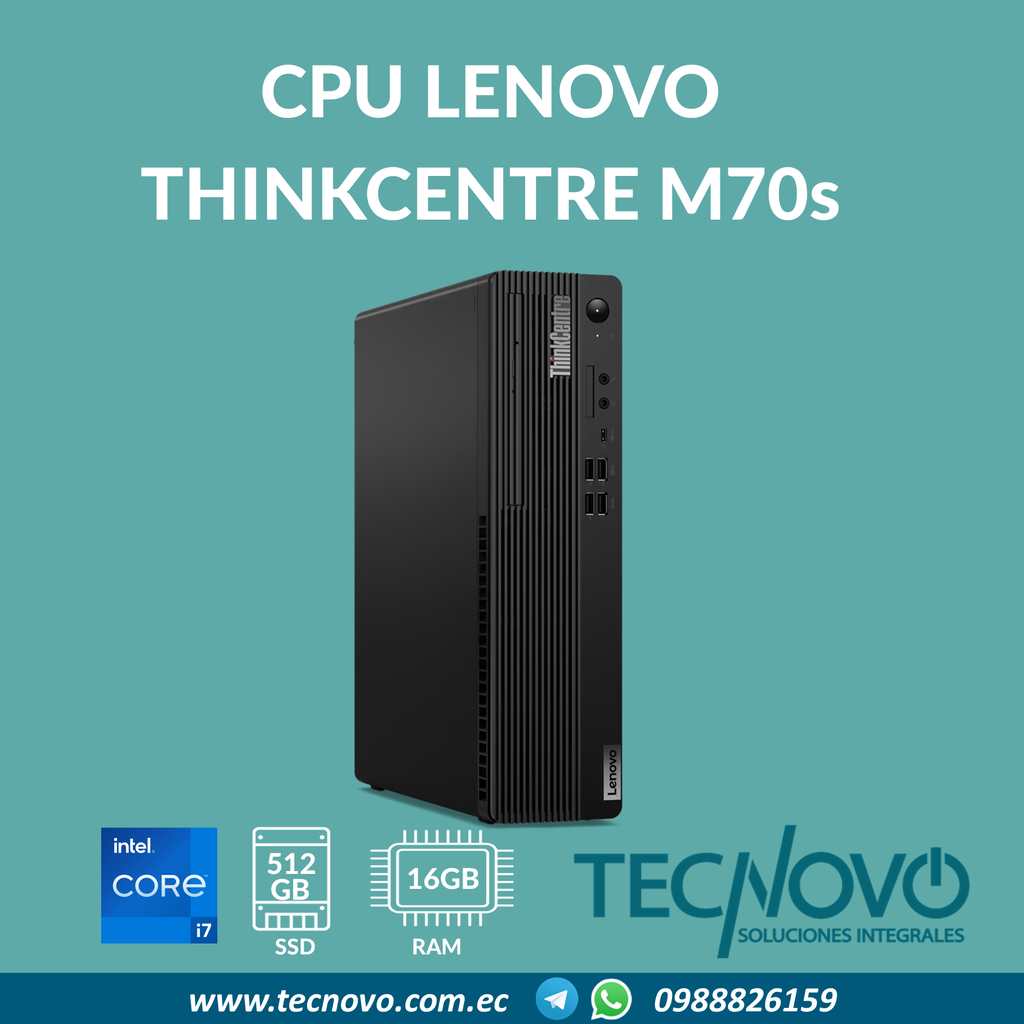 Computador LENOVO ThinkCentre M70s I7 16GB 512GB SFF