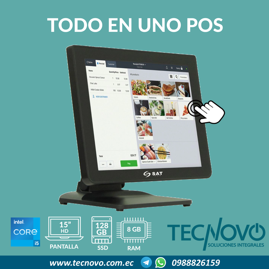 Computador Todo en Uno POS SAT Intel Core I5 11va Generación 15" TACTIL