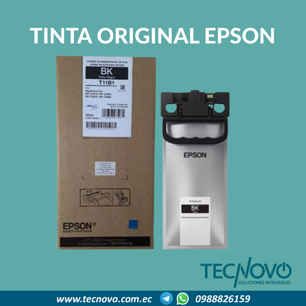 Tinta EPSON Workforce T11B1 WF C5310 C5390 C5810 C5890 Negro