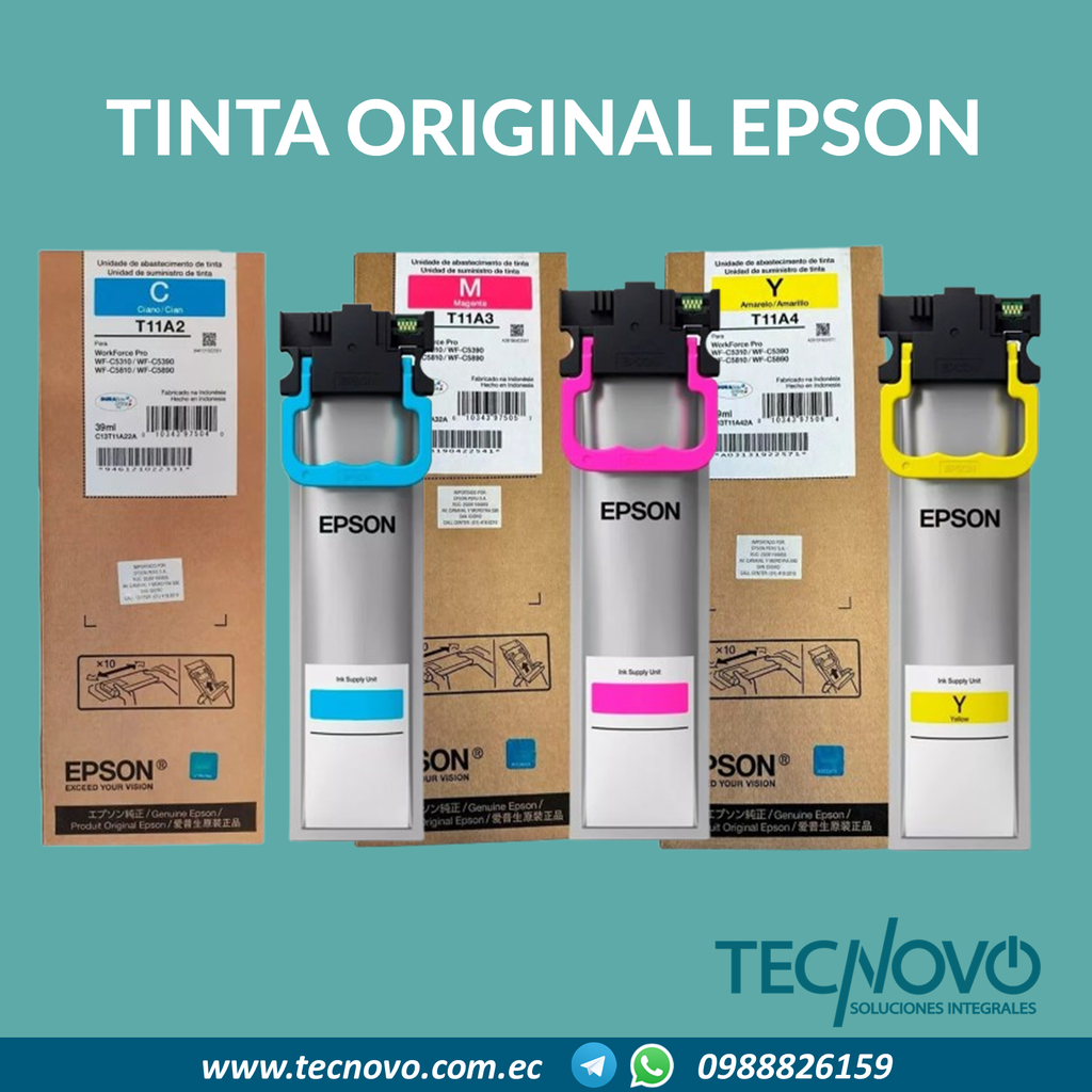Tinta EPSON Workforce T11A WF C5310 C5390 C5810 C5890 Color