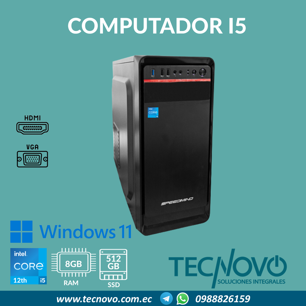 Computador CPU I5-12400 16GB 512GB-SSD FREEDOS