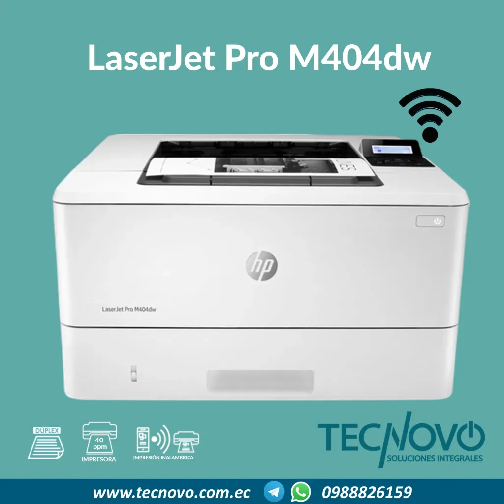 Impresora HP Monocromática LaserJet Pro M404dw Duplex Wifi