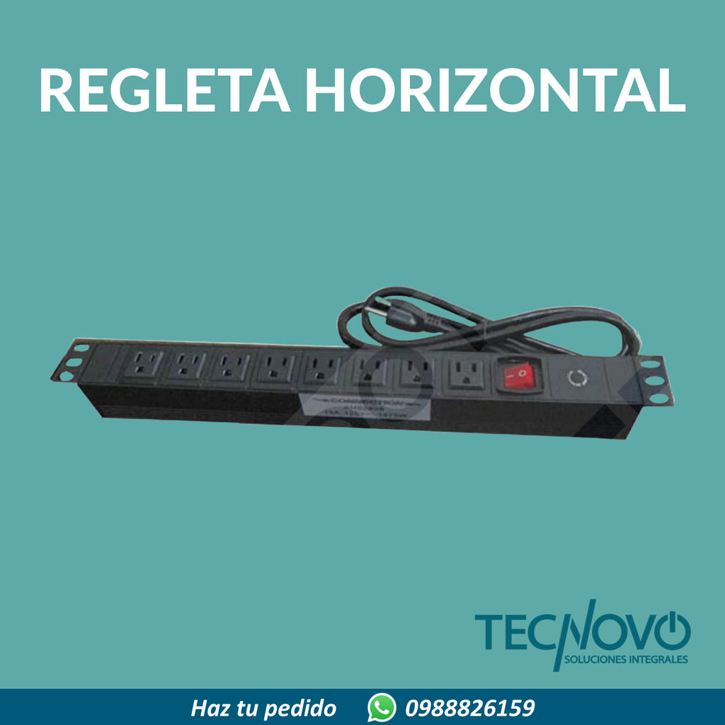 Regleta horizontal CONNECTION 8 tomas 125V 15A