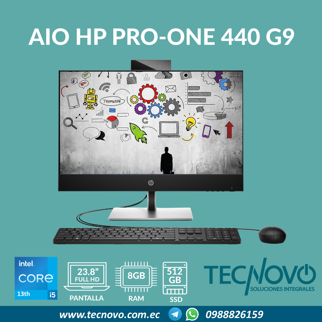 Computador AIO HP ProOne 440 G9 I5-13500 8GB 512GB SSD 23.8" FHD