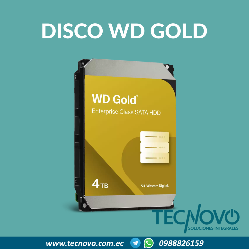 Disco duro WESTERN DIGITAL Gold 4TB SATA 3.5" 6 Gbps 7200 rpm