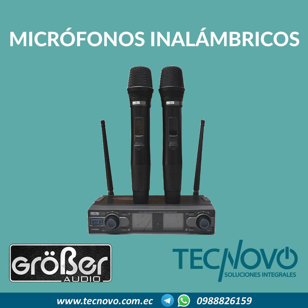 Micrófonos inalámbricos GROBER dual WM332