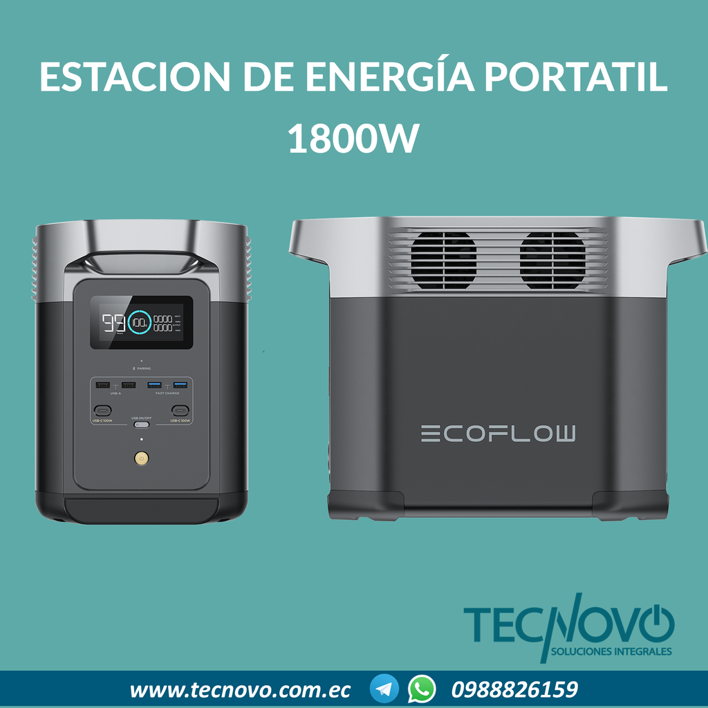 Estación de energía portátil ECOFLOW Delta 2 1800W | TECNOVO SOLUCIONES ...