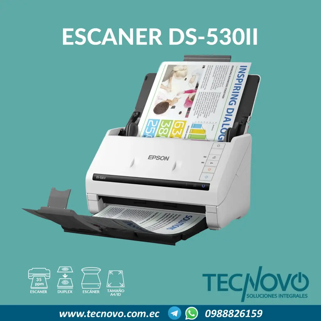 Escáner EPSON DS-530II Doble cara color (Documentos)