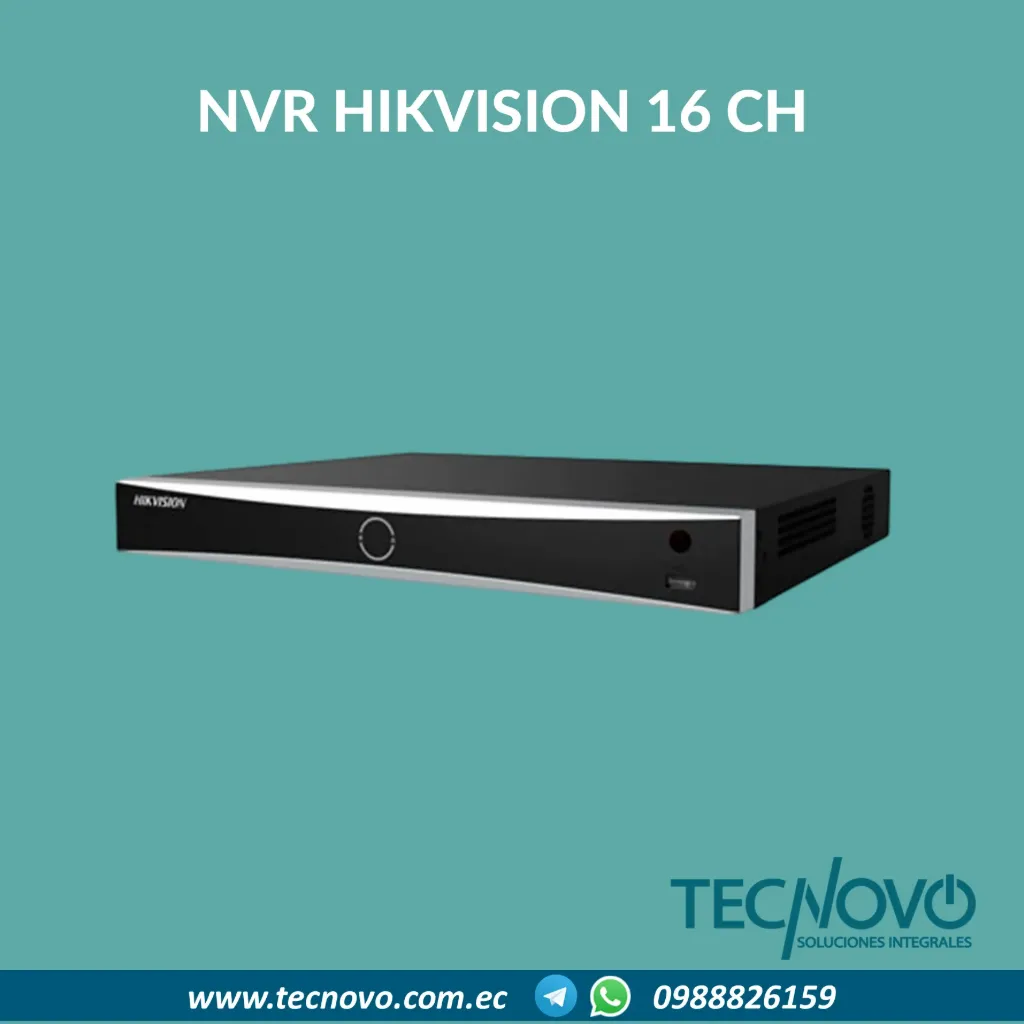 Grabador NVR HIKVISION 16-ch 4K Acusense 2HDD 160MB