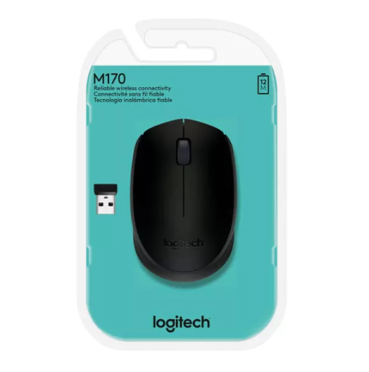 Mouse LOGITECH M170 inalámbrico (Negro)