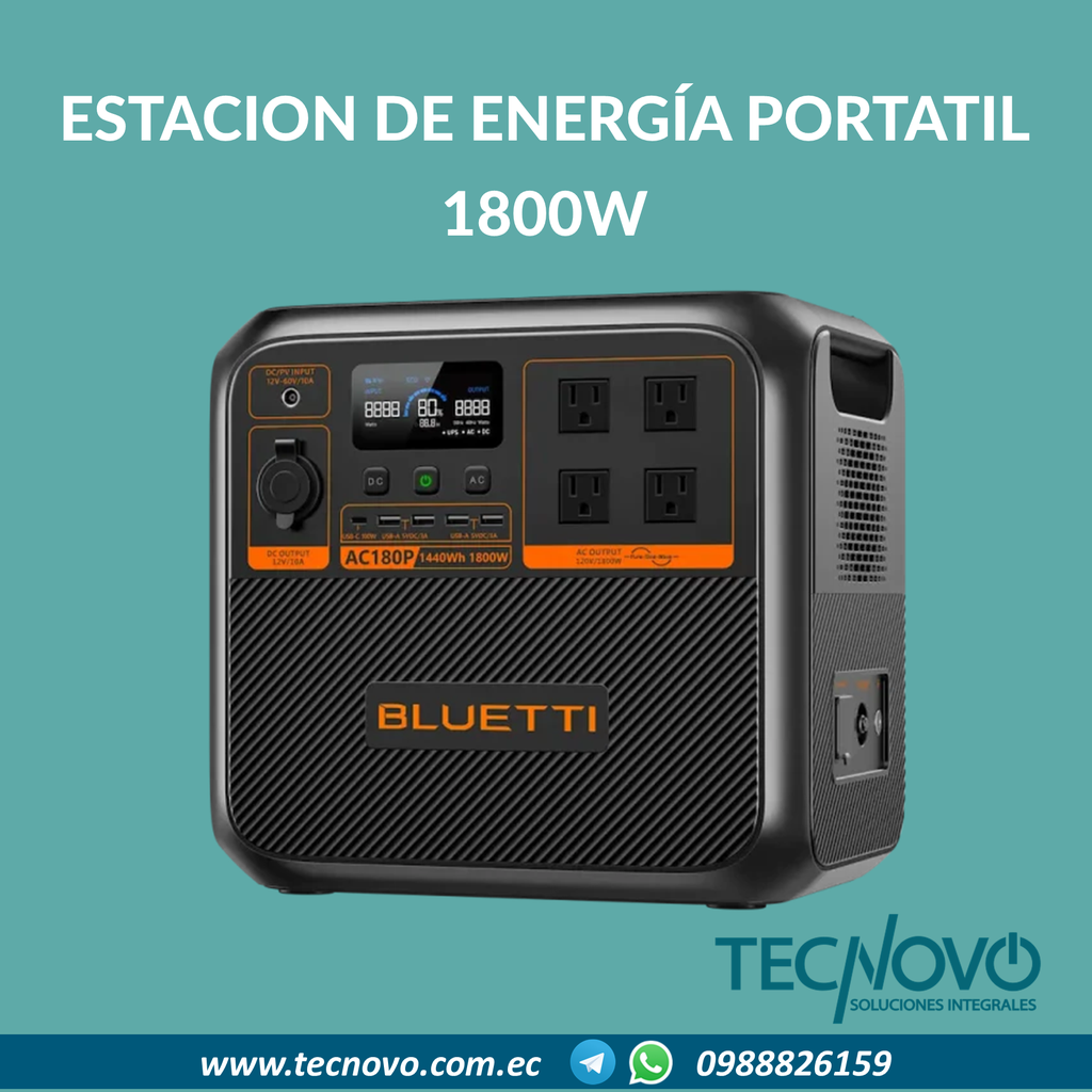 Estación de energía portátil BLUETTI 1800W 1440Wh