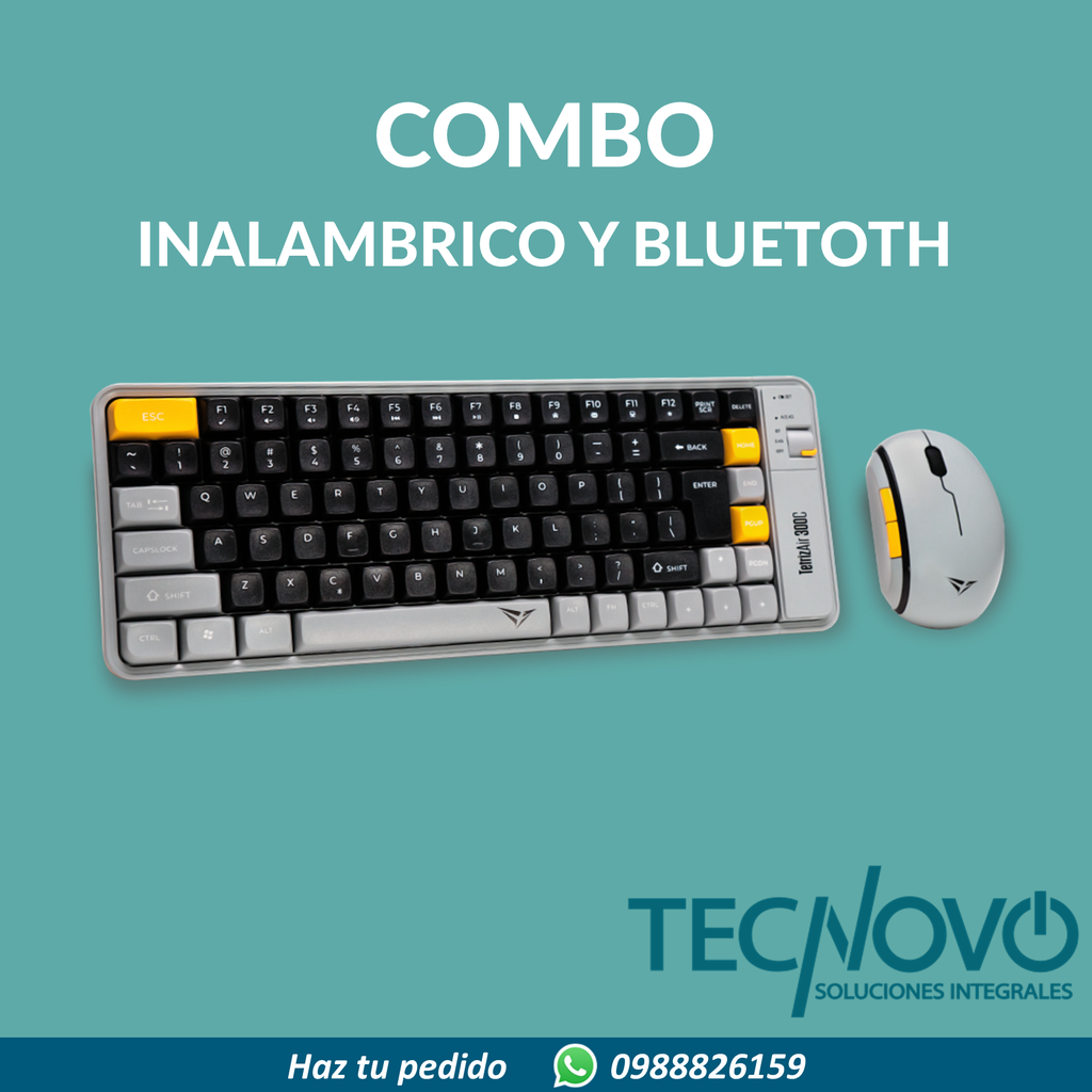 Teclado + Mouse COMBO ALCATROZ TetrizAir 300c Inalámbrico Recargable Bluetooth 