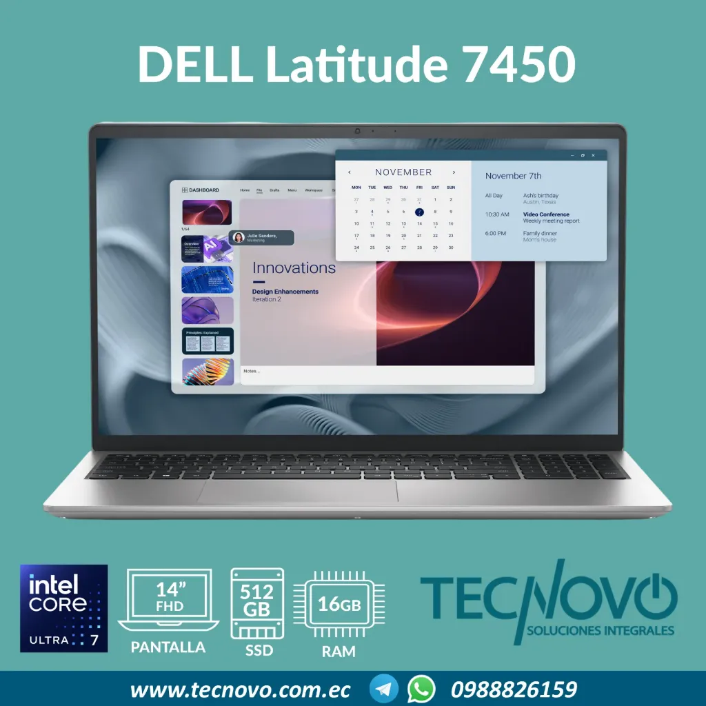 Laptop DELL Latitude 7450 Intel Core Ultra 7 155U 16GB 512GB-SSD 14" FHD