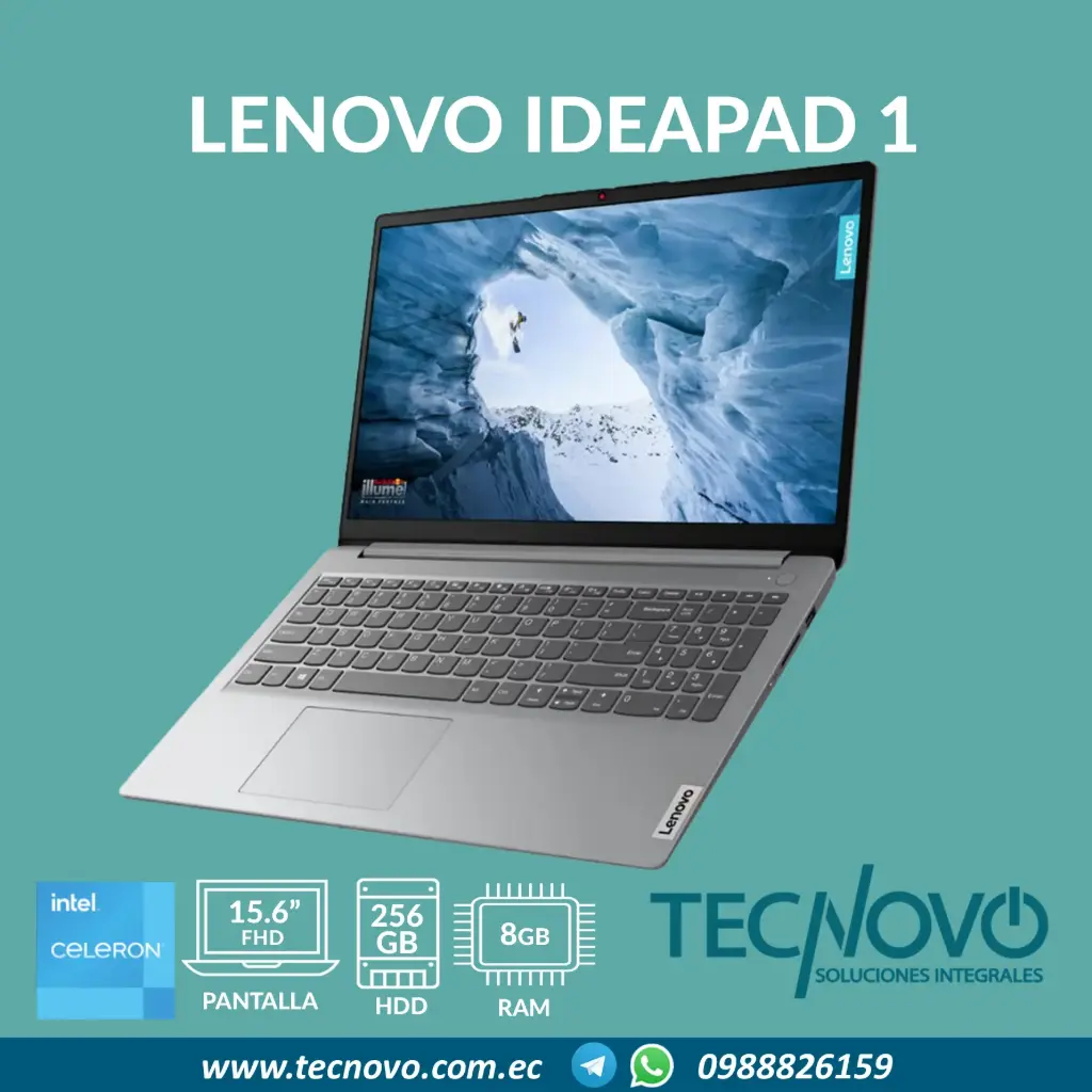 Laptop LENOVO Ideapad 1 15IJL7 Celeron N4500 8GB 256GB SSD 15.6" FHD