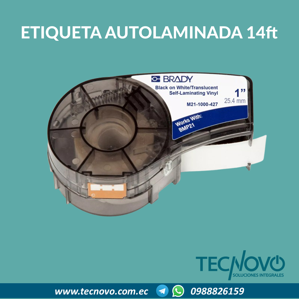 Etiqueta autolaminada 1" x 14ft