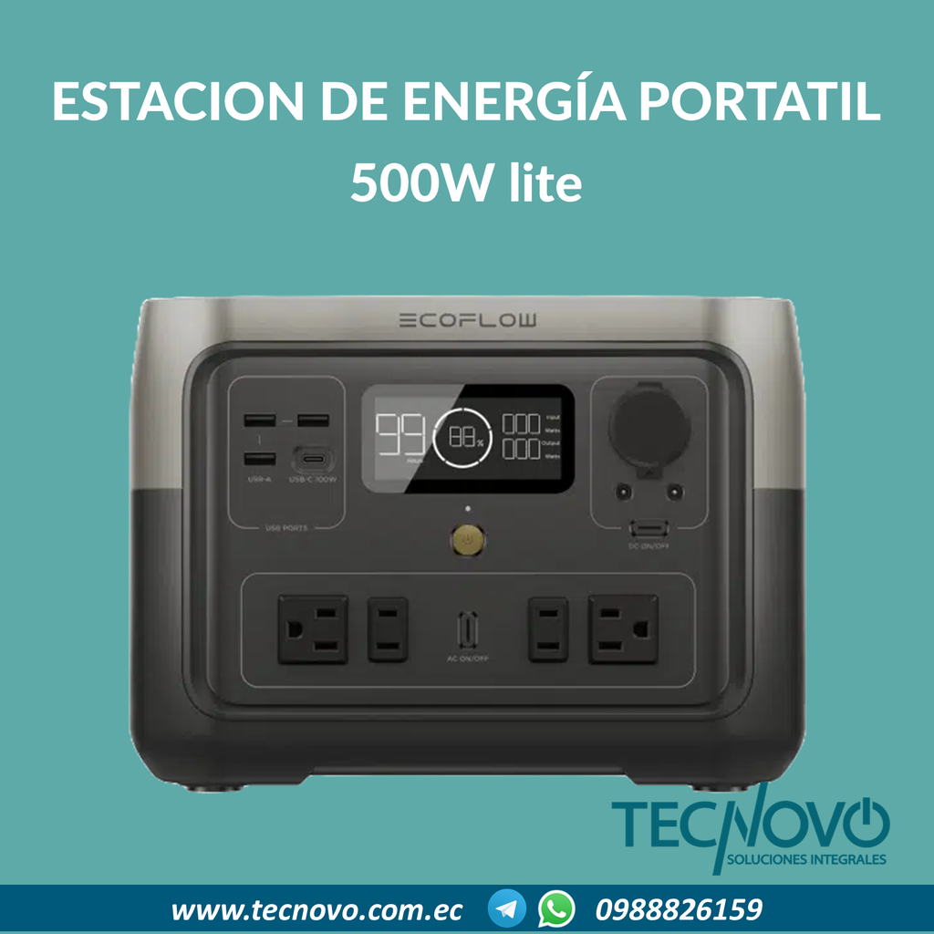 Estación de energía portátil ECOFLOW River 2 MAX Lite 500W 499Wh