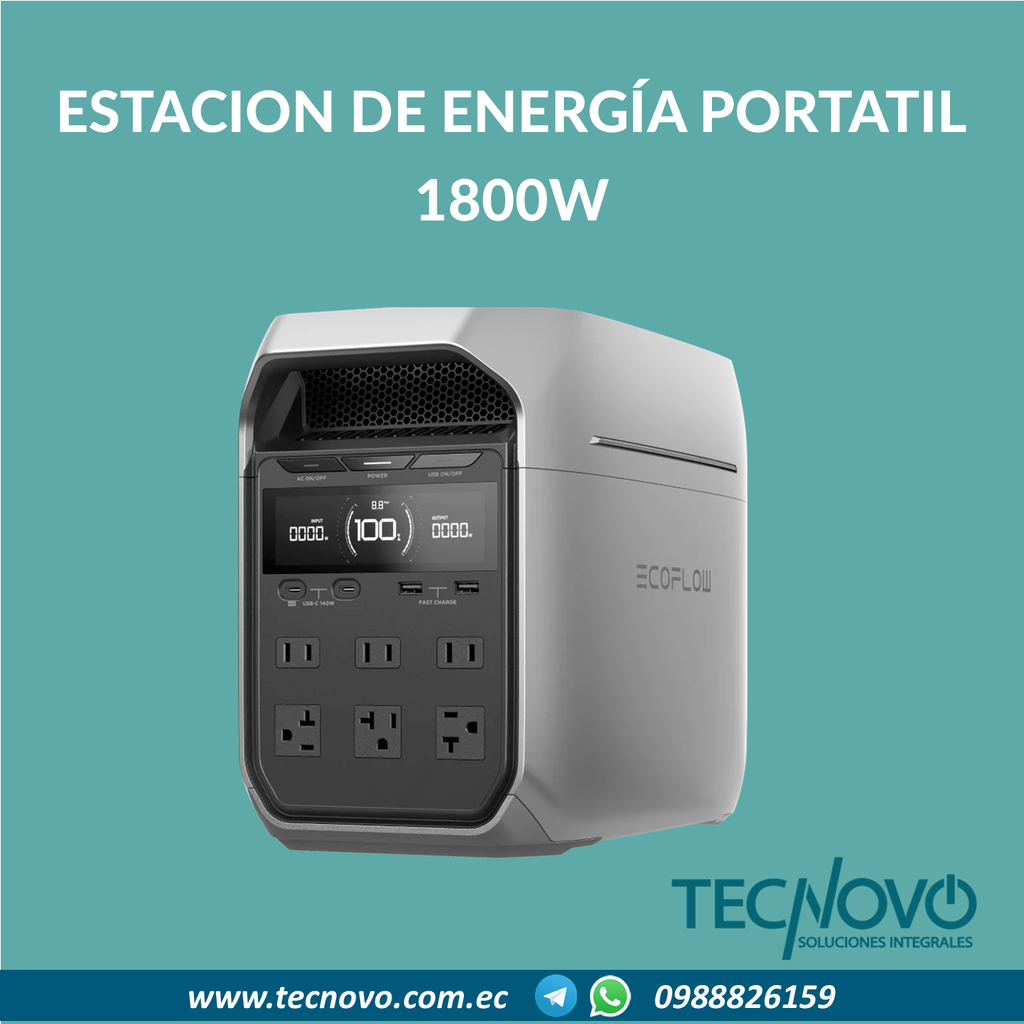 Estación de energía portátil ECOFLOW Delta 3 PLUS 1800W 1024Wh