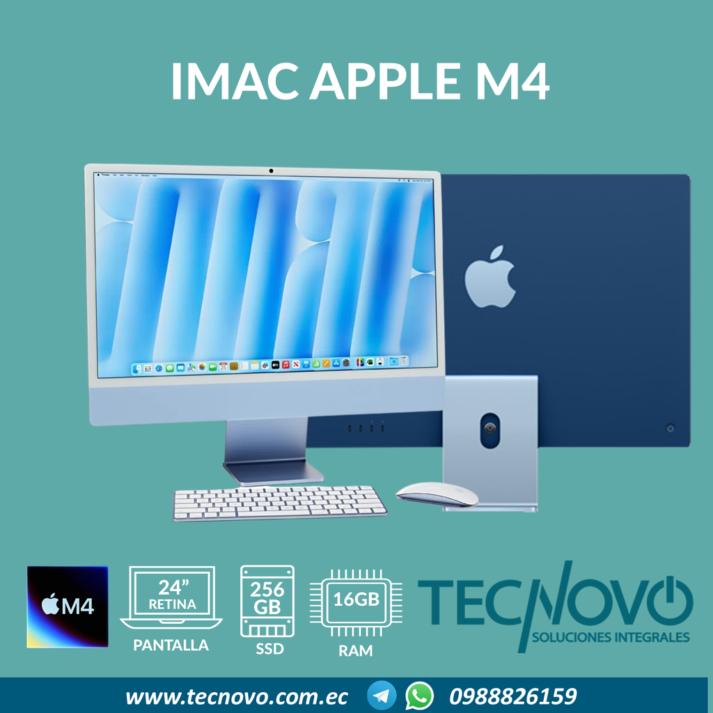 Computador AIO APPLE IMAC M4 8-core GPU 16GB 256GB SSD 24" 4.5K