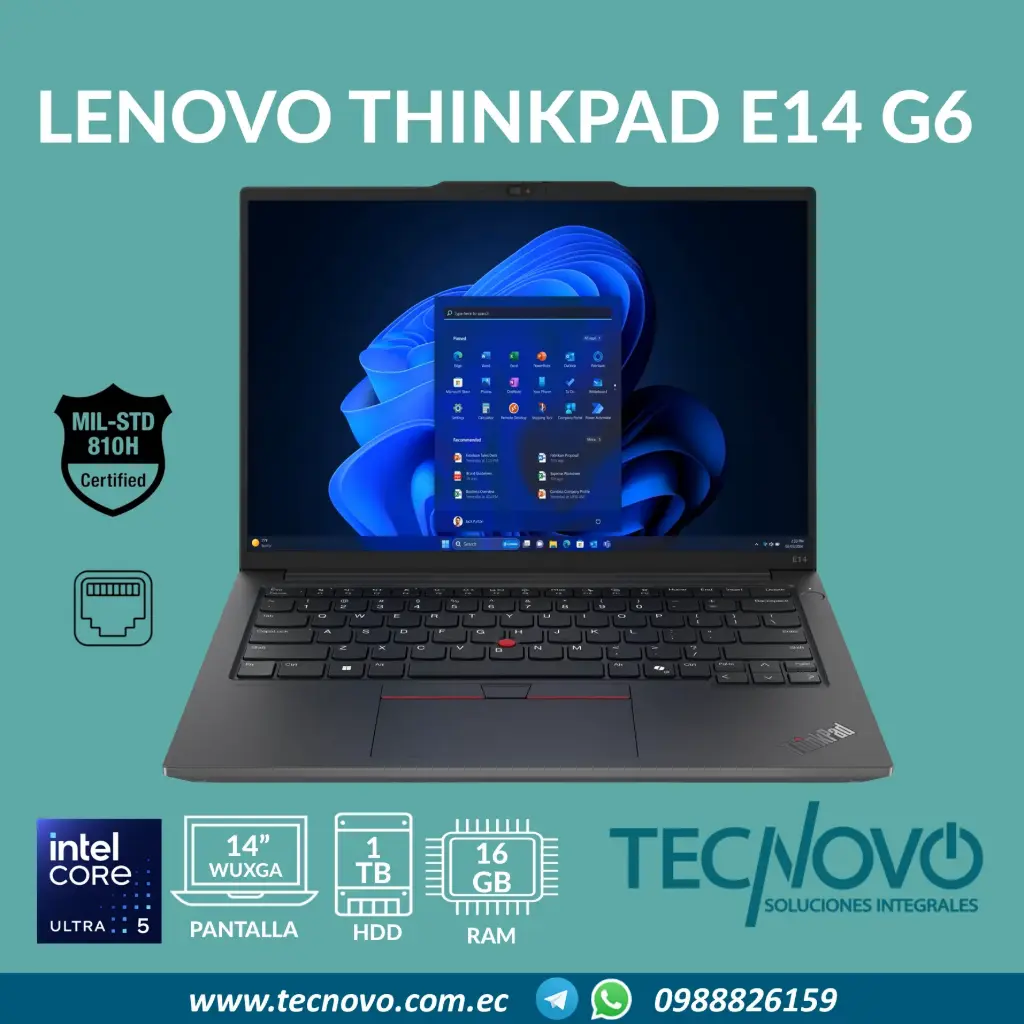 Laptop LENOVO ThinkPad E14 G6 Intel Core Ultra 5-125U 16GB 1TB-SSD 14" FHD