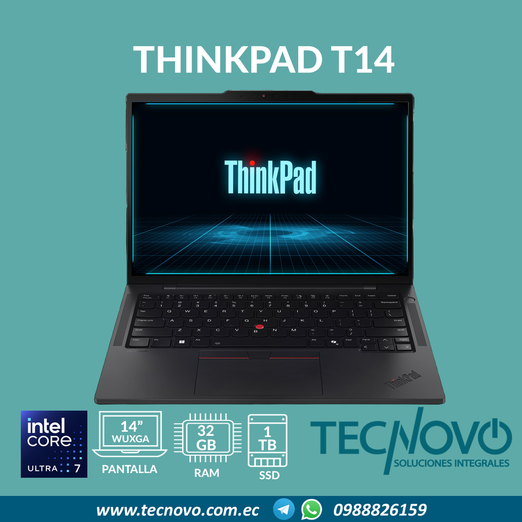 Laptop LENOVO Thinkpad T14 G5 Ultra 7-155U 32GB DDR5 1TB-SSD 14" WUXGA