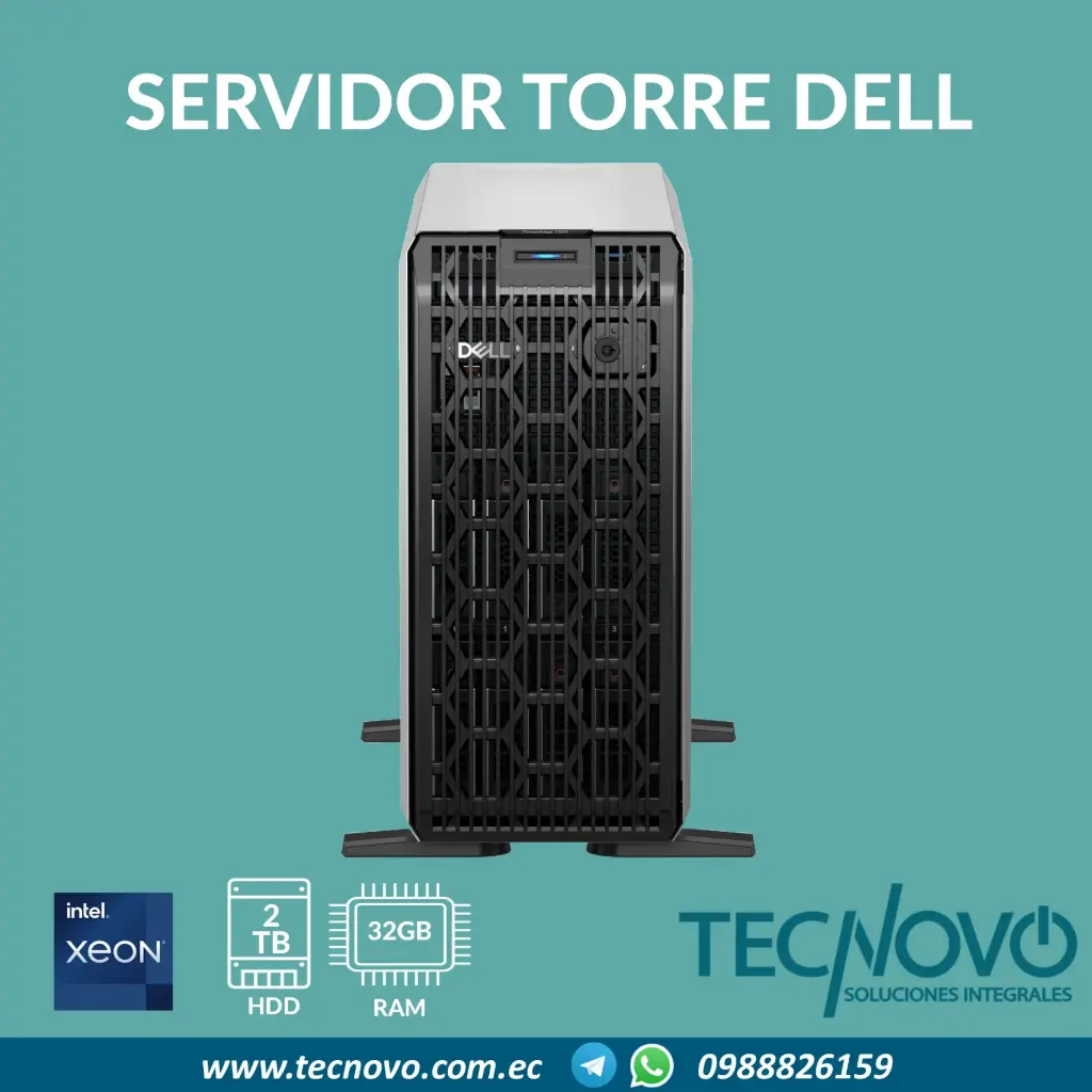 Servidor Torre Dell T360 Xeon 6353P 32GB 2TB SATA (Incluye controladora)