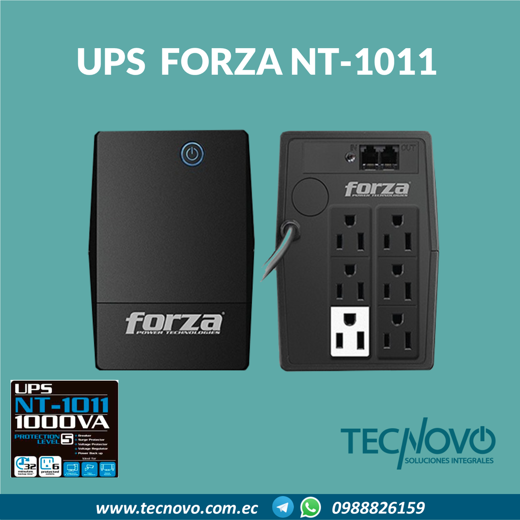 UPS FORZA INTERACTIVO NT-1011 1000VA 500W 6 tomas