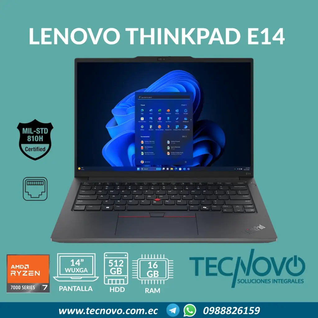 Laptop LENOVO ThinkPad E14 G6 AMD R7-7735U 16GB 512GB-SSD 14" WUXGA