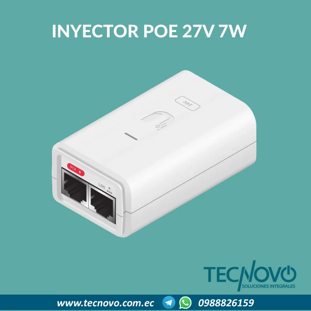 Inyector POE Ubiquiti POE-24-7W-G-WH 24V 7W Puerto Gigabit