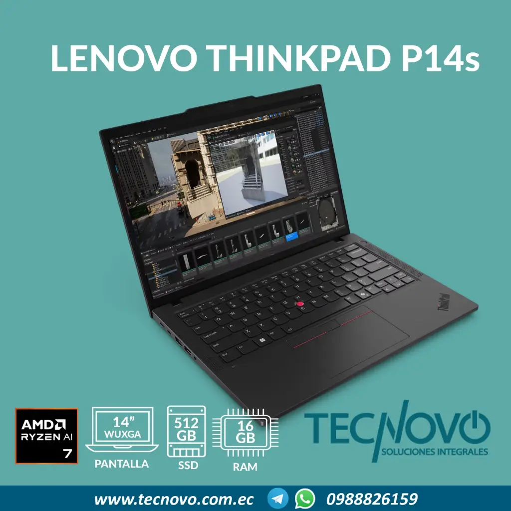 Laptop LENOVO Thinkpad P14s G5 AMD Ryzen 7 Pro 8840HS 16GB DDR5 512GB-SSD 14" WUXGA
